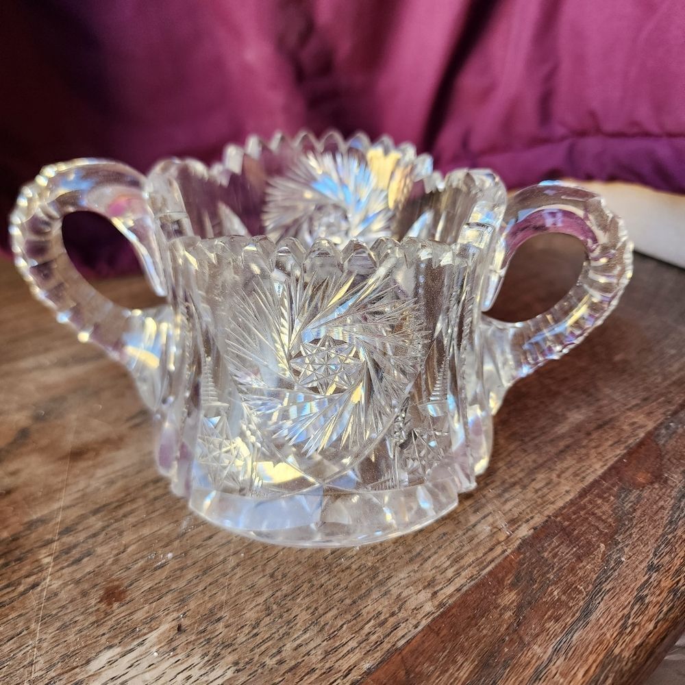 Cut glass serving piece